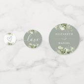 Confettis Vert Floral Élégant Sage Vert Mariage (Devant)