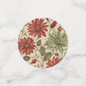 Confettis Vert sauge rustique et floral automne rouge Bourgo (Petit recto)