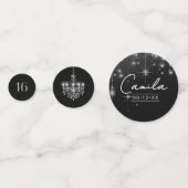 Confettis Vieux Hollywood B & W Chandelier Sweet 16 ID1108 (Derrière)