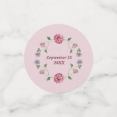 Confettis Vin floral rose et violet (Petit recto)