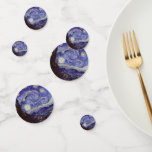 Confettis Vincent Van Gogh Starry Nuit Vintage Art<br><div class="desc">Vincent van Gogh Starry Night Art Peinture Starry Night est un tableau de l'artiste post-impressionniste néerlandais Vincent van Gogh. Le ciel bleu de la nuit est rempli de nuages tourbillonnants, d'étoiles et d'une lune brillante croissant. La Nuit étoilée est la seule nocturne de la série de vues depuis la fenêtre...</div>