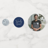 Confettis Vingt et un Argent et Marine Moderne 21e anniversa (Derrière)