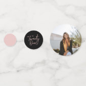 Confettis Vingt et un Rose Gold & Black Modern 21e anniversa (Derrière)