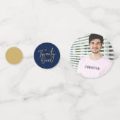 Confettis Vingt-et-une Gold & Navy Moderne 21e fête d'annive (Derrière)