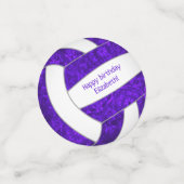 Confettis violet blanc volleyball fille anniversaire personn (Petit recto)