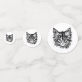 Confettis Visage de Kitten noir et blanc (Derrière)