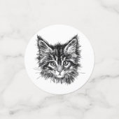 Confettis Visage de Kitten noir et blanc (Petit recto)