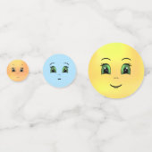 Confettis Visages heureux multicolores mignons modernes (Derrière)