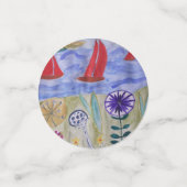 Confettis Voiles et fleurs rouges (Petit recto)