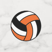 Confettis Volley-ball orange, noir et blanc (Petit recto)