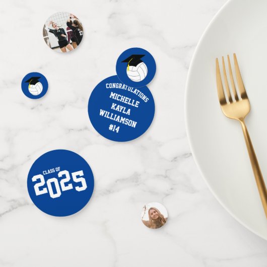 Confettis Volleyball Graduation Sports Blue (Groupe)