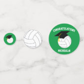 Confettis Volleyball Graduation Sports Green (Devant)