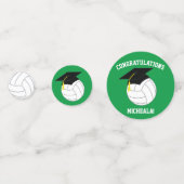 Confettis Volleyball Graduation Sports Green (Derrière)