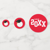 Confettis Volleyball Graduation Sports Rouge (Derrière)