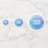 Confettis Votre logo | Ombre bleue à violet et texte circula (Derrière)