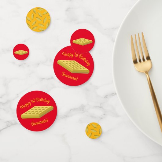 Confettis Waffle Cute Breakfast Brunch Enfants 1er Anniversa (Groupe)