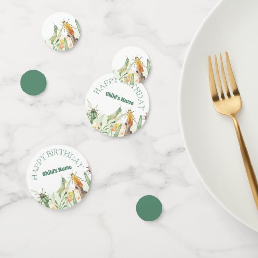 Confettis Watercolor Child's Bug Insect Birthday (Groupe)