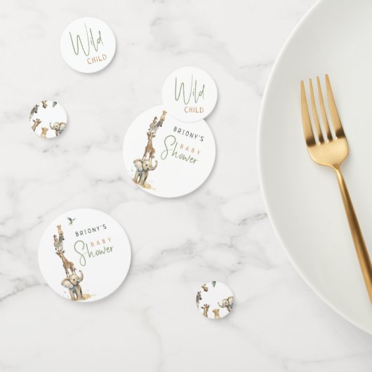 Confettis WiLD ENFANT Jungle Safari Animaux Baby shower Tabl (Groupe)