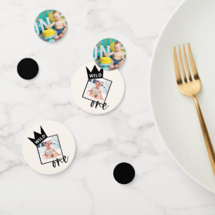 Confettis Wild One 1st Birthday Photo personnalisée