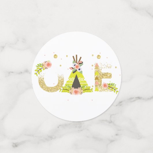 Confettis Wild One Personnalisé Girl First Birthday Photo (Petit recto)