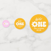 Confettis Wild One Rose White Daisy Retro 1er Anniversaire (Derrière)