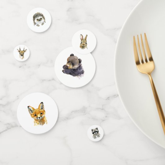 Confettis Woodland Animaux Baby shower Adresse (Groupe)