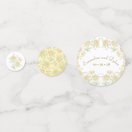 Confettis Yellow Rose Wedding (Derrière)