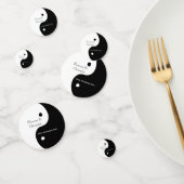 Confettis Yin Yang Mariage noir et blanc (Groupe)