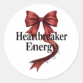 Confident "Heartbreaker Energy" Quote Ronde Sticker (Voorkant)
