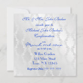 CONFIRMATION BLEUE Invitations Design élégant (Dos)