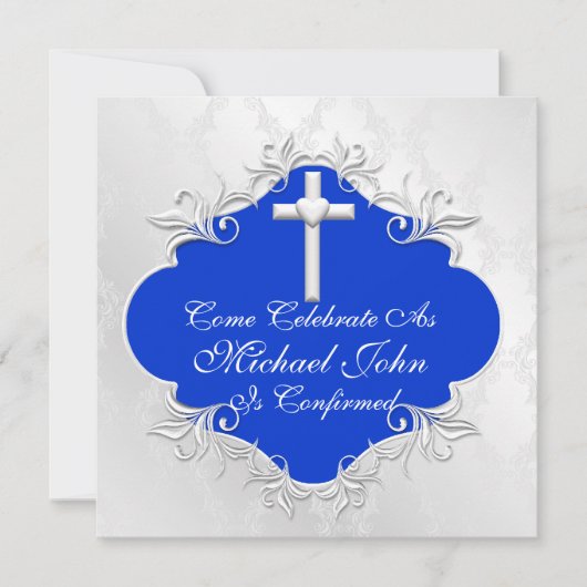 CONFIRMATION BLEUE Invitations Design élégant (Devant)