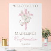 Confirmation croix rose colombe blanche (Mariage)