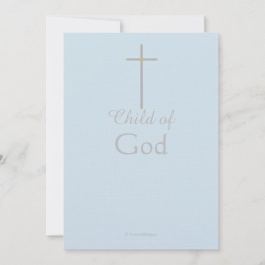 Confirmation Cross Son Blue Grey Invitation (Dos)
