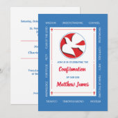 Confirmation de Fils Bleu avec Invitation de Colom (Devant / Derrière)