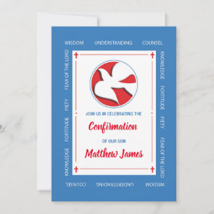 Confirmation de Fils Bleu avec Invitation de Colom