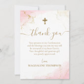 Confirmation de la croix d'or Merci rose (Devant)