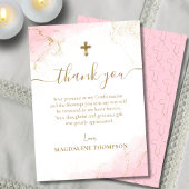 Confirmation de la croix d'or Merci rose