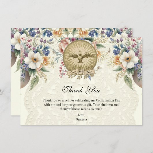 Confirmation de l'Esprit Saint catholique Merci fl (Devant / Derrière)