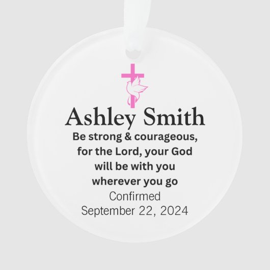 Confirmation des dons d'ornement acrylique pour le (devant)