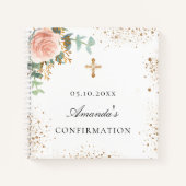 Confirmation du livre d'hôtes floral rose pâle (Devant)