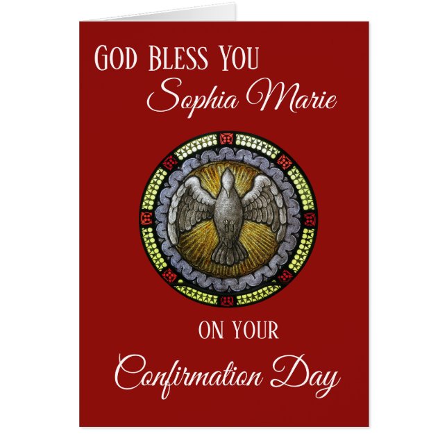 Confirmation du sacrement Vitrail Fenêtre Dove (Devant)
