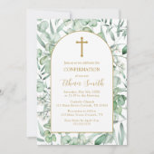 Confirmation Eucalyptus leaves Invitation (Devant)