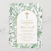 Confirmation Eucalyptus leaves Invitation (Devant / Derrière)