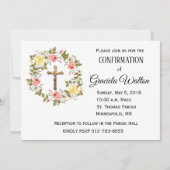 Confirmation Floral Wreath Crucifix Invitation (Devant)