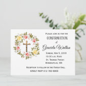 Confirmation Floral Wreath Crucifix Invitation (Debout devant)