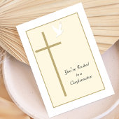 Confirmation Invitation Croix et colombe