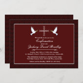 Confirmation Invitation de la colombe blanche (Devant / Derrière)