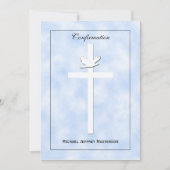 Confirmation Invitation Dove et Croix sur Invitati (Devant)