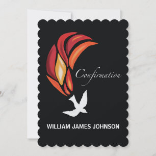 Confirmation Invitation Feu pf Saint Esprit Dove
