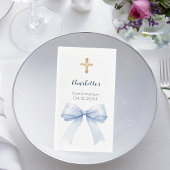 Confirmation light blue bow cross servet
